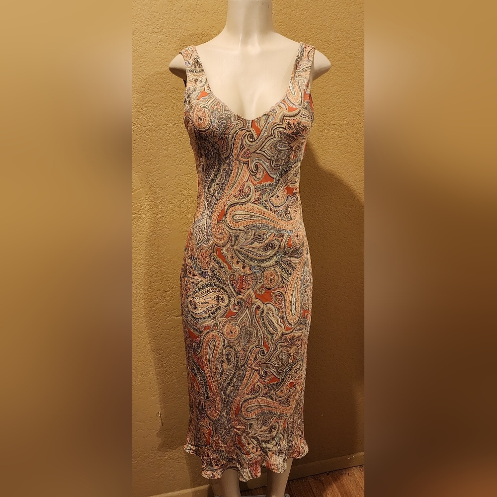 Jones New York 100% silk maxi dress sz 10